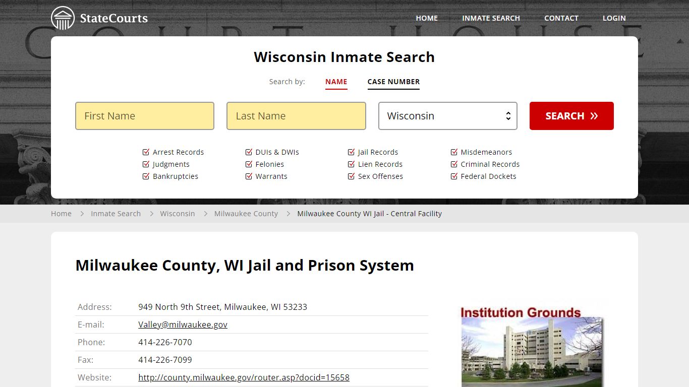 Milwaukee County, WI Jail and Prison System - State Courts